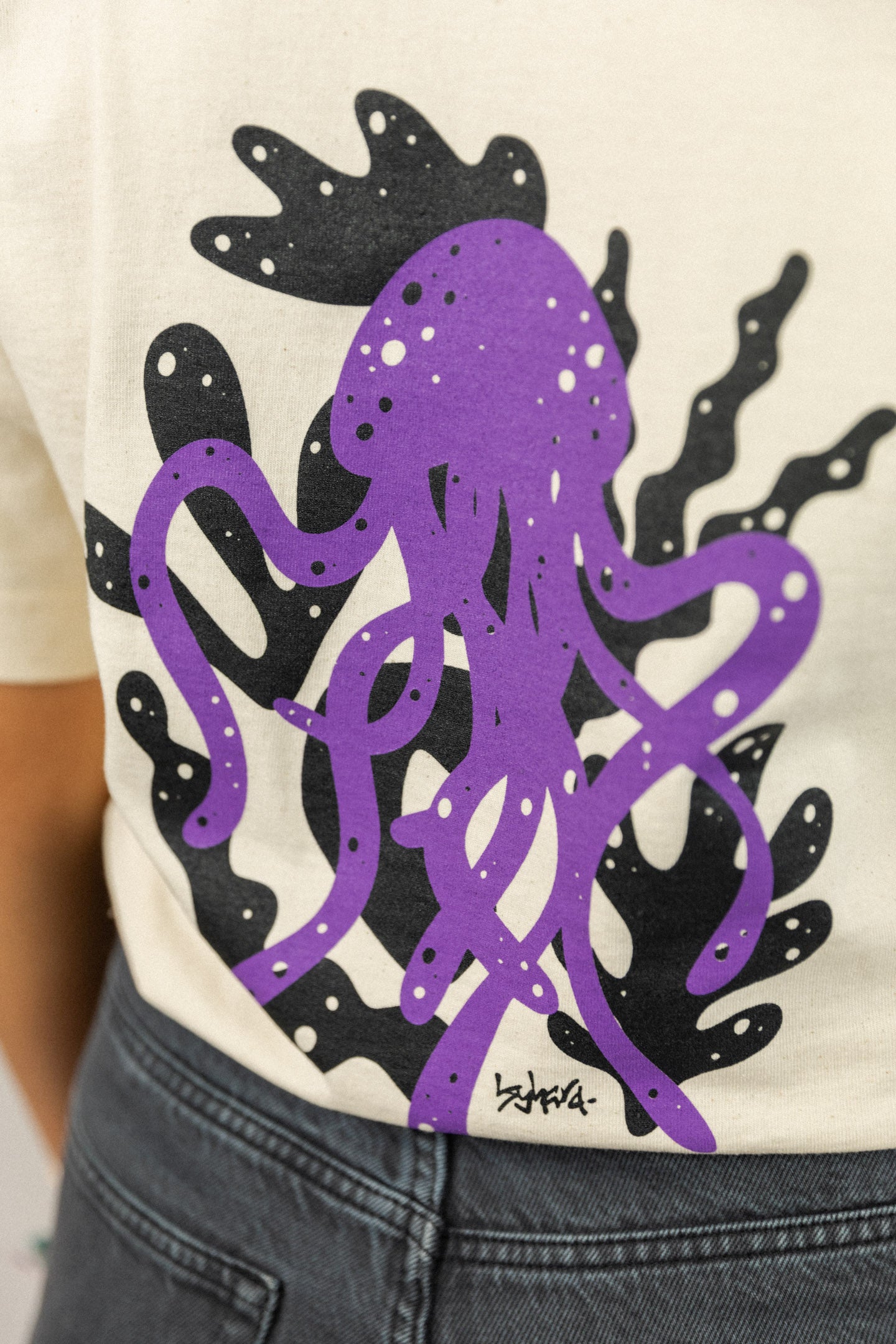 Kyhard - Coral - Jellyfish T-shirt - Natural Raw - Kyhard