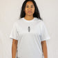 Unisex T-shirt surfboard design white