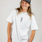 Unisex T-shirt surfboard design white